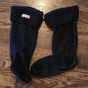 Women's Hunter Original Six-Stitch Cable Tall Boot Quarter Socks, Large, Black